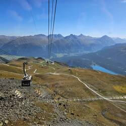 View on the way down, with oncoming cable car