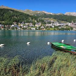 St. Moritz with lake in foreground