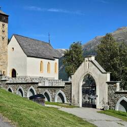 Church of St. Peter. Romanesque bell tower dates to 1100