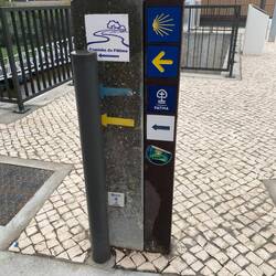 First Camino path marker for the day
