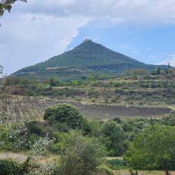 We're ending the day halfway up this mountain.