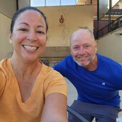 Having dinner on a jaiali court.