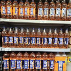 Irn Bru is an orange color, unique flavor Scottish soda. I drank several.