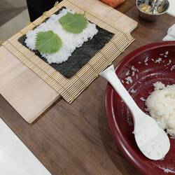 Putting Shiso-leaves into Sushi-rolls