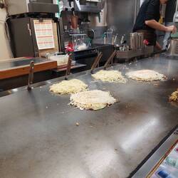 The cabbage and the crepe are pressed together