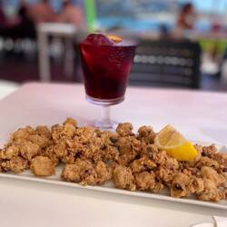 Sangria and Puntillas de calamar