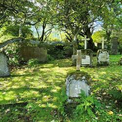 Neat cemetery with lots of trees