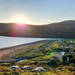 Sunset above Glennbrittle camp