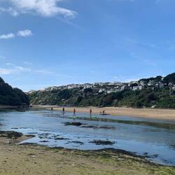 Paddle boarders in the Gannel Estuary