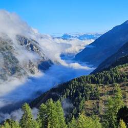 Curtain of clouds shroud the valley