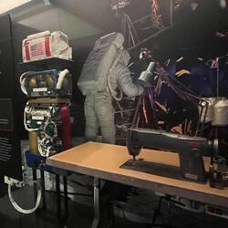 Making the first space suit, get out the Pfaff