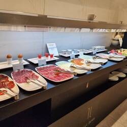 Part of our breakfast spread. Spain knows how to do cured meat right.