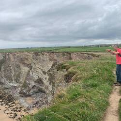 Peter about to dive off the cliff - not