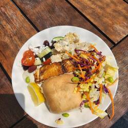 Barramundi and salad