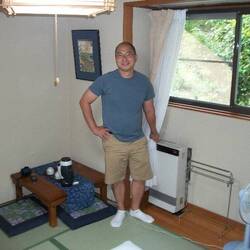 At our guesthouse in Moto-Hakone.