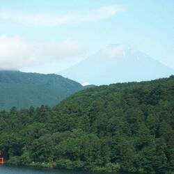View of Mt. Fuji from Moto-Hakone.