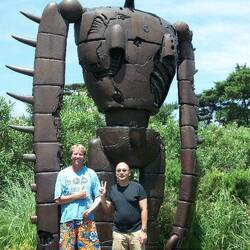 Iron giant statue at Ghibli Museum.
