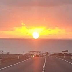 Sonnenaufgang bei der Fahrt an den Flughafen 🌞