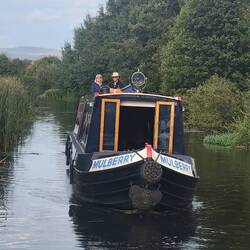 Sue and Tony on their narrowboat