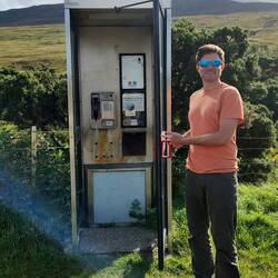 Payphone near River Dionard. Middle of nowhere, but why not!