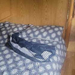 Double bed with memory foam mattress. It felt quite large since Tug wasn't with us