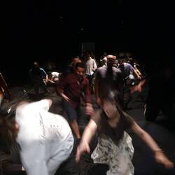 Trying to walk on bean bags