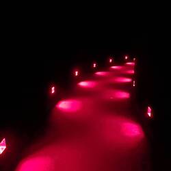 Hallway leading from one exhibit to another