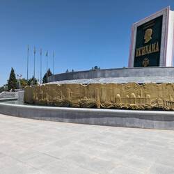 Monument to Ruhnama, a propaganda book written by the first Turkmenistan president