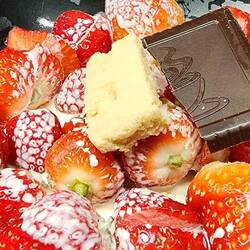 Strawberries and cream for dessert