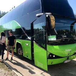The double decker bus that took us from Split to Dubrovnik.