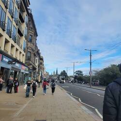 Princess St. A very busy shopping area and you can access Victoria Park and Old Town from here.