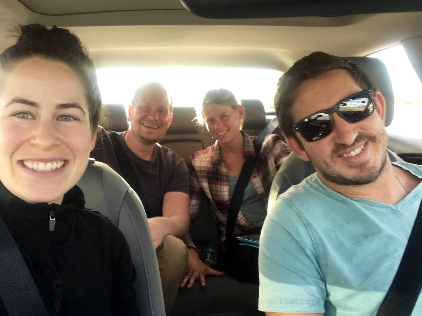 Wir vier im Auto nach Las Vegas