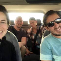 Wir vier im Auto nach Las Vegas
