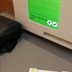 Das war unsere Bestellung, muss nur noch in den Scanner geschoben werden