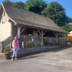 Jill outside Lodsworth Larder where she volunteers