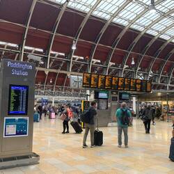 Paddington where we caught the Heathrow Express