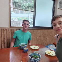 HENRY AND I EATING HANDMADE SOBA