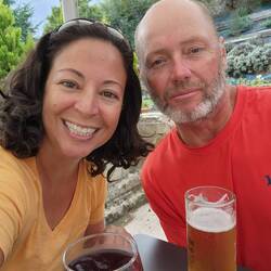 A well earned beer and sangría.