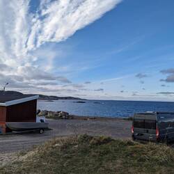 Blick auf die Barentsee am Ende der Straße