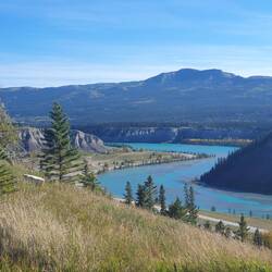 Flusslauf nach dem Abraham Lake an der 11.