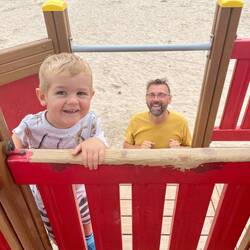 Fun at the beach climbing frame