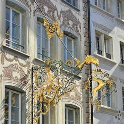 Beautiful ornamentation on a building (similar decorations are everywhere)