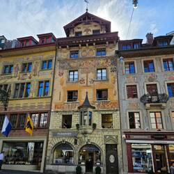 Murals, paintings and decorations on old buildings