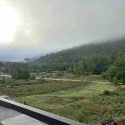 Cold and misty morning. And dark.