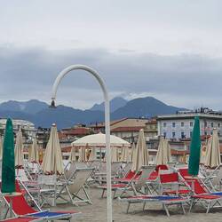 Miles of beach at a cost of a minimum 20 Euros a day to use!!