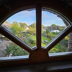 Uitzicht op de tuin.