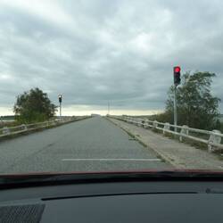 Wachten voor de brug naar Nyord.