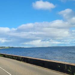Driving along the coast of the Black Isle. That's the Firth of Moray. So beautiful