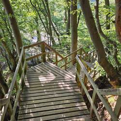 En dan nog een paar trappen af en ik ben weer terug.