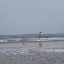 THE BEACH WAS COMPLETELY DESERTED EXCEPT FOR US. EVERYONE ELSE IS MUCH SANER!